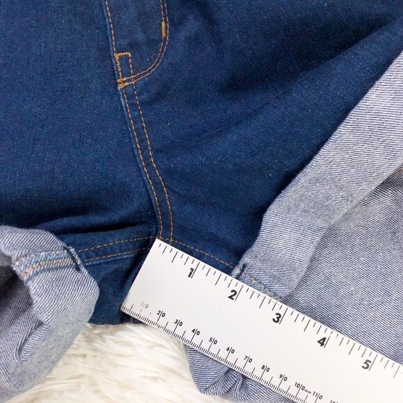 Sanctuary Dark Wash High Waisted Jean Shorts 32 - Picture 3 of 7